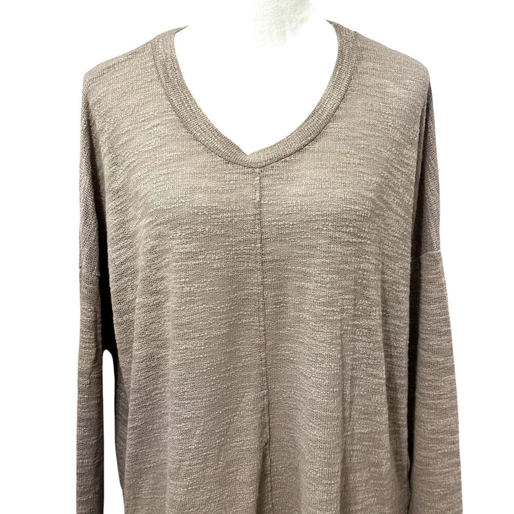 Cherish Long Sleeve Sweater Pullover Marled Design V Neck Boxy Knit Brown Small - Picture 2 of 8